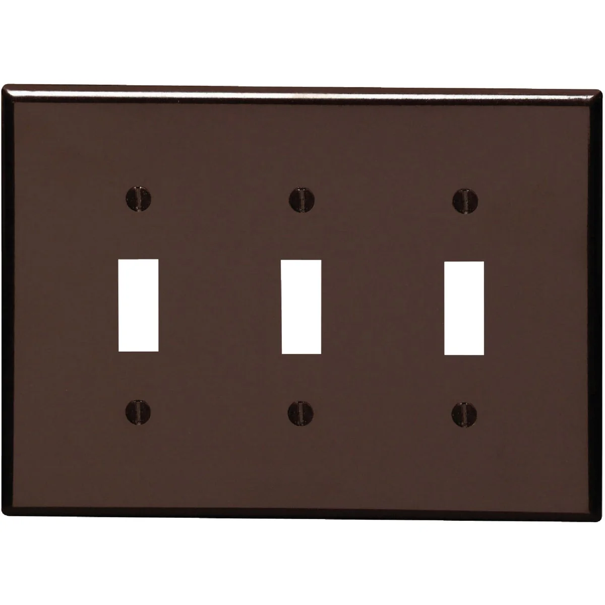 Optimized Leviton 3-Gang Smooth Plastic Mid-Way Toggle Switch Wall Plate Brown Carefully Designed