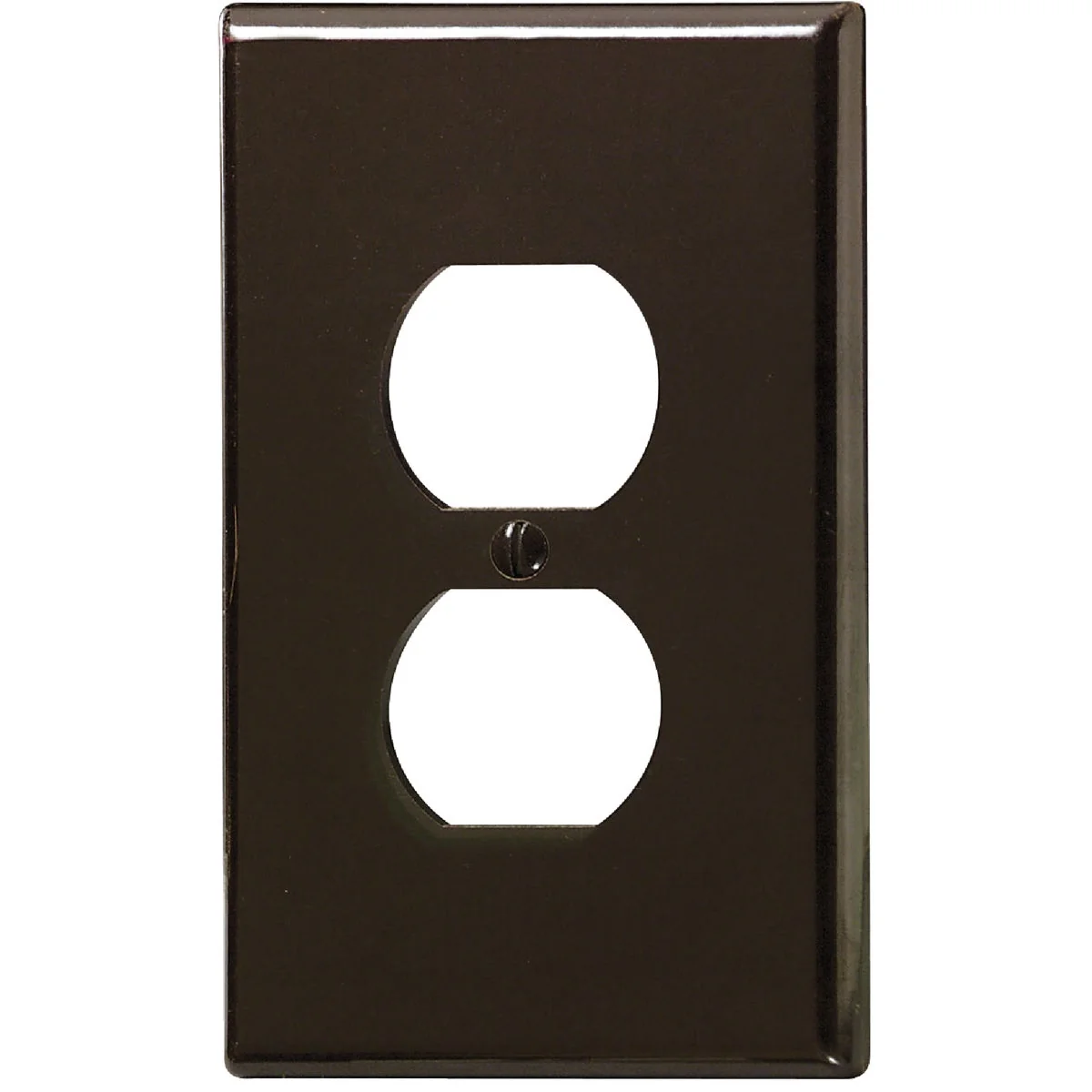 Advanced Leviton 1-Gang Smooth Plastic Oversized Outlet Wall Plate Brown Elite