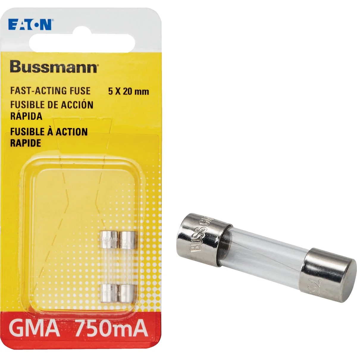 Clean Bussmann 750A GMA Glass Tube Electronic Fuse 2-Pack Authentic