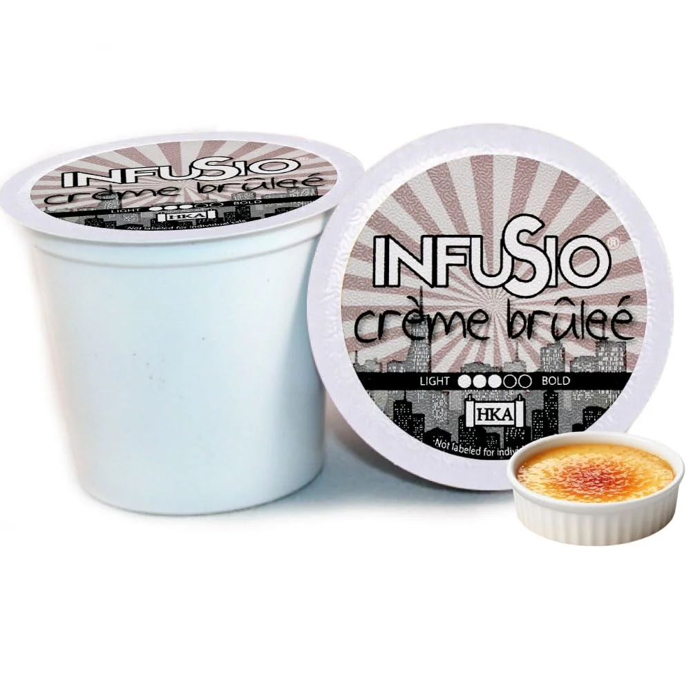 First-Class InfuSio Coffee Pods 96 Count Crème Brulee Medium Roast Single Serve Coffee Pods for Keurig K Cups Brewers - InfuSio Premium Roasted Keurig 2.0 Compatible High-End