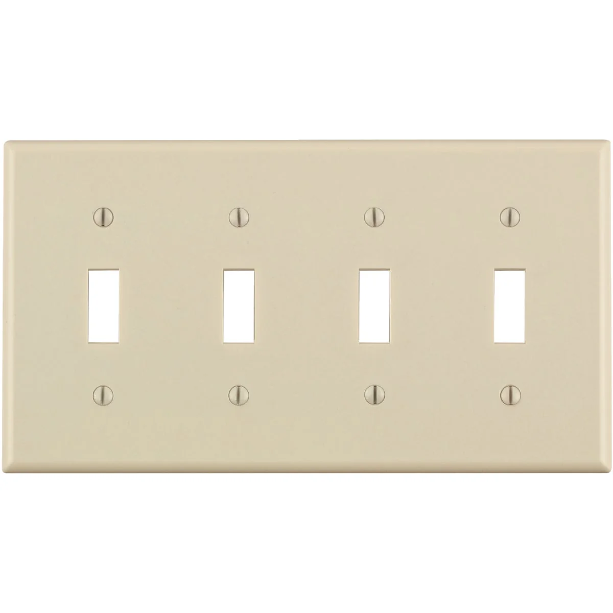 Environmentally Friendly Leviton 4-Gang Plastic Toggle Switch Wall Plate Light Almond Stylish