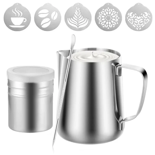 Unique 4Pieces Stainless Steel Milk Frothing Pitcher Set Functional