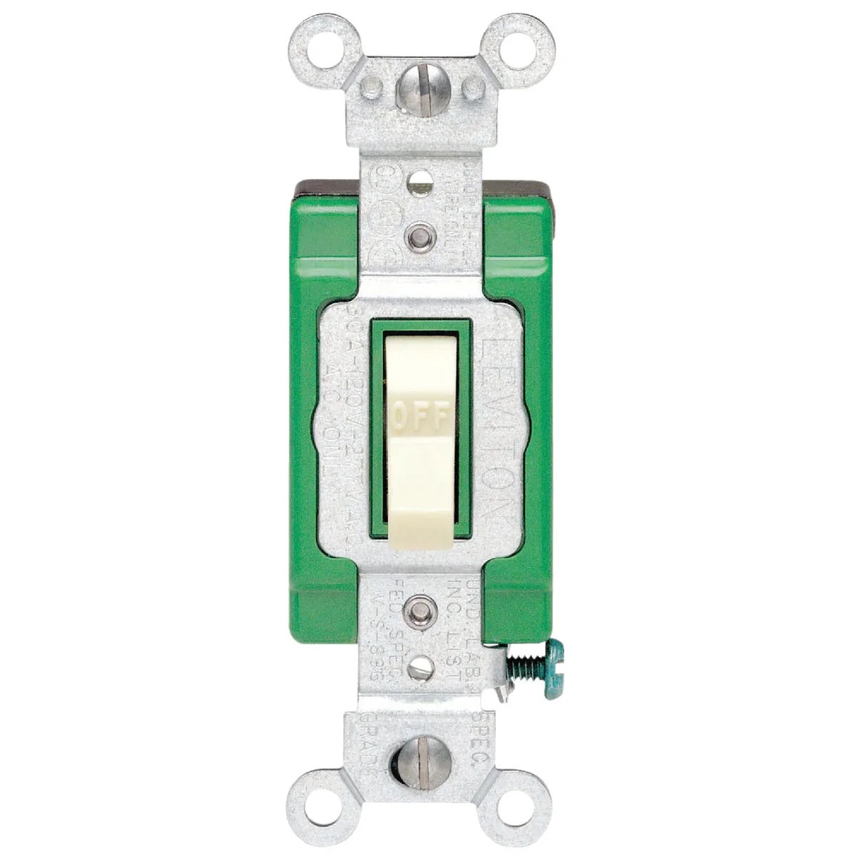 Efficient Leviton Toggle Ivory 30A Grounded Quiet Double Pole Switch Trendy