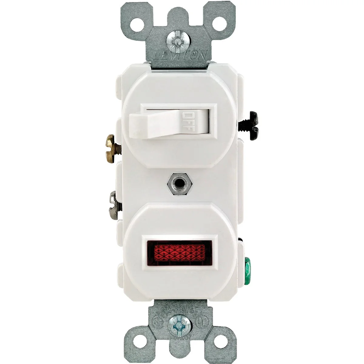 Dependable Leviton Heavy-Duty White 15A Switch Pilot Light Innovative