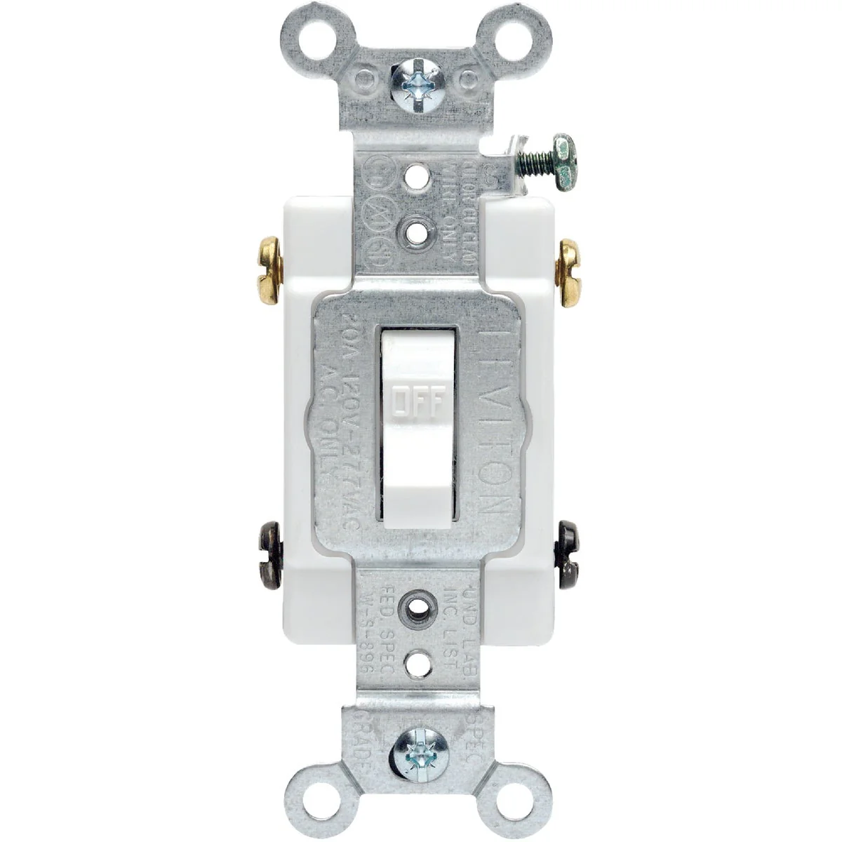 Trendy Leviton Toggle White 20A Grounded Quiet Double Pole Switch Fine Crafted