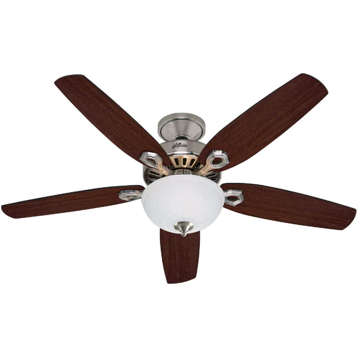 Smart Hunter Builder Deluxe 52 In. Brushed Nickel Ceiling Fan with Light Kit Comfortable