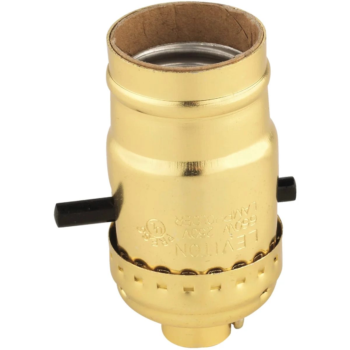 Official Do it Push-Button Medium Base Brass Lamp Socket Certified