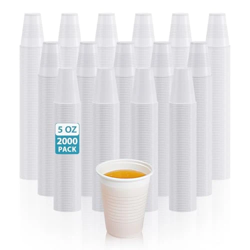 Effective 2000 Pack 5 oz White Plastic Cups 2000 Count Professional