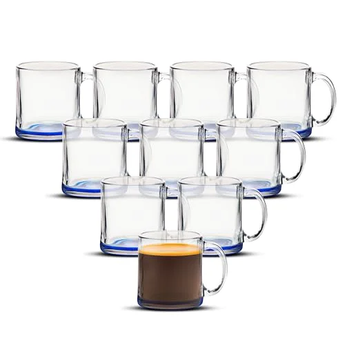 Advanced Clear Glass Coffee Mugs 13 oz. Set of 10 10 Count Relaxed