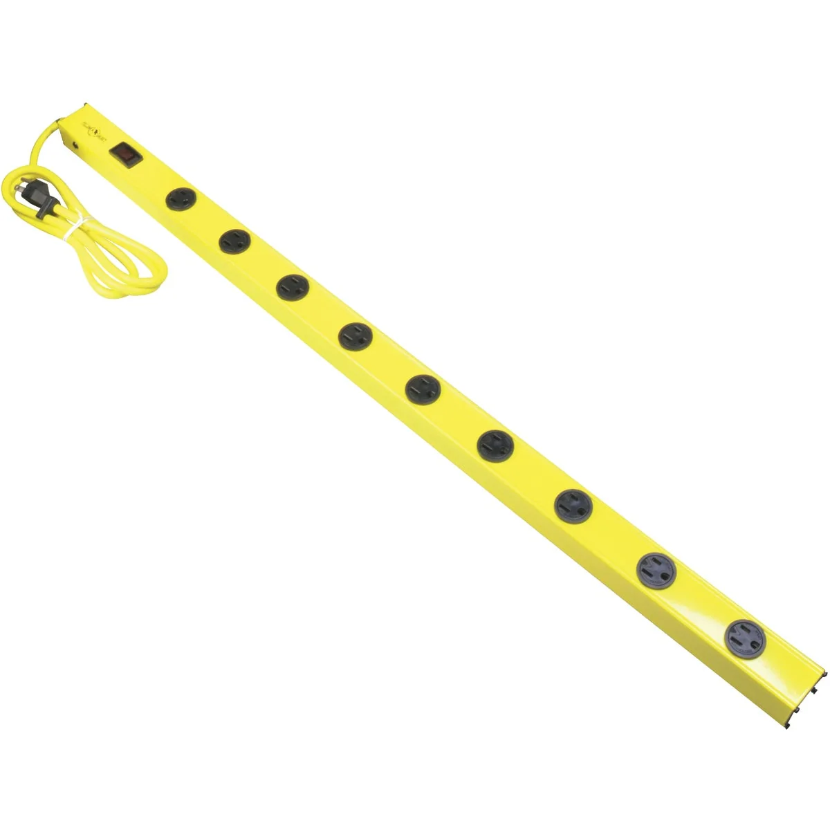 Safe Yellow Jacket 9-Outlet Yellow Metal Power Strip with 5 Ft. Cord Innovative