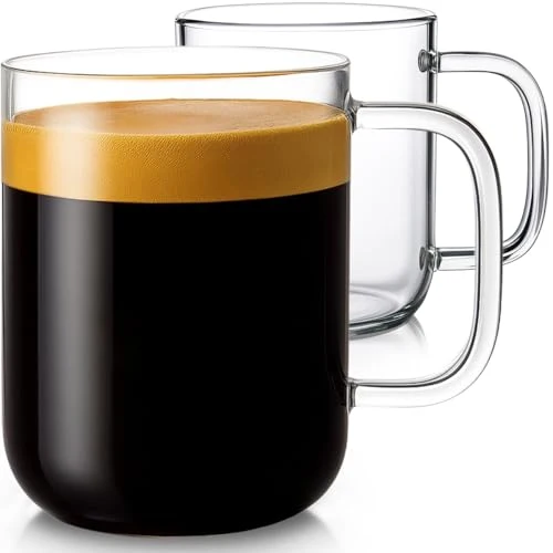 Reliable 20oz Glass Coffee Mugs Set of 2 2 Count Healthy
