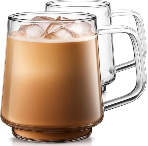 Green 20oz Stackable Glass Mugs Set of 2 40 Count Organic