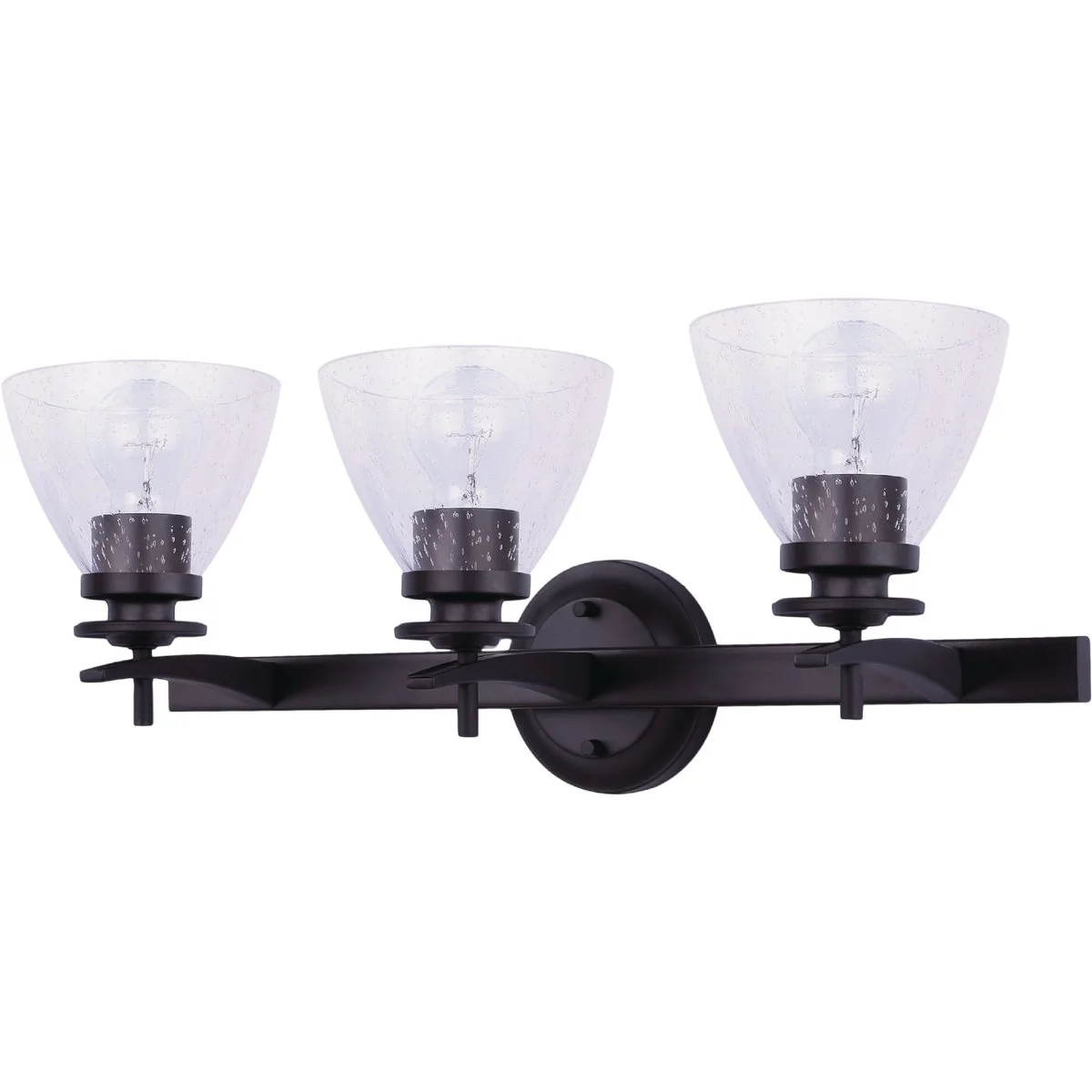 High-Performance Home Impressions 3-Bulb Oil Rubbed Bronze Vanity Bath Light Fixture Seeded Glass Green