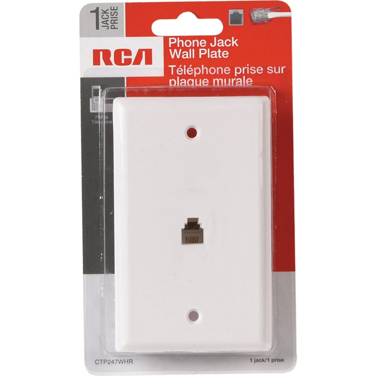 Consistent RCA White Flush Mount Telephone Jack Green