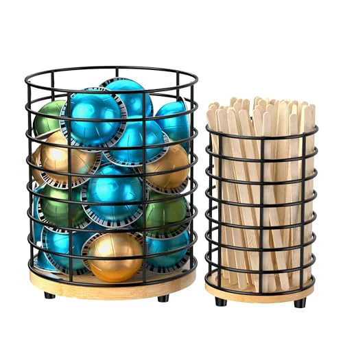 Pure Coffee Pod Holder Coffee Stirrers Holder Set Elegant