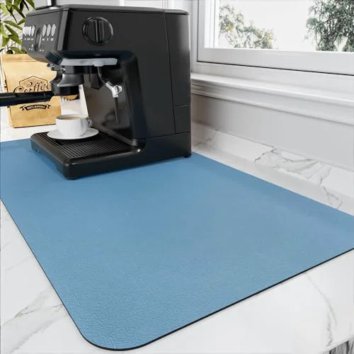 Fine Coffee Mat Absorbent Hide Stain Rubber Backed Dish Drying Mat for Kitchen Counter Detailed