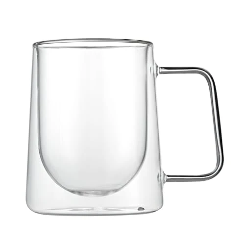 Eco-Friendly 10 oz Professional Glass Coffee Mug 2 Count Trendy