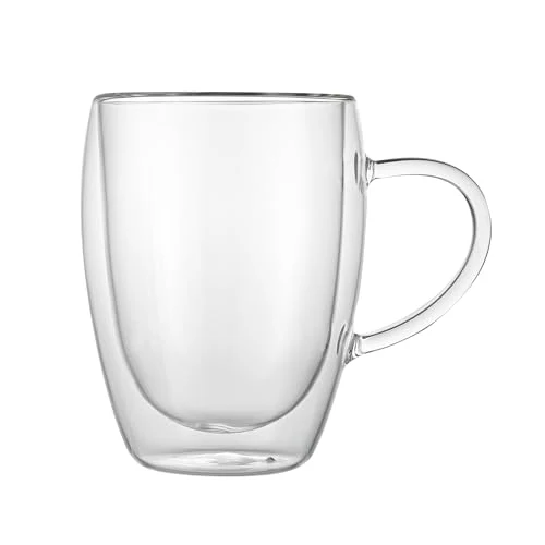 Artisan 12 oz Professional Glass Coffee Cup 2 Count Smart
