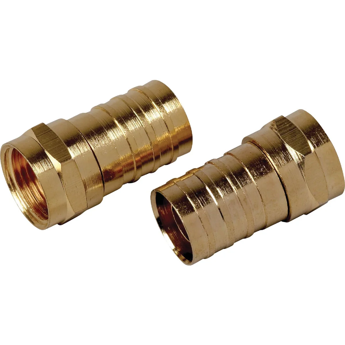 Environmentally Friendly RCA RG6 Crimp-On Coaxial F-Connector 10-Pack Relaxed