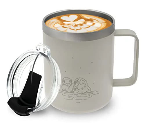 Lightweight 12 oz Insulated Coffee Mug with Handle Lid Original Design