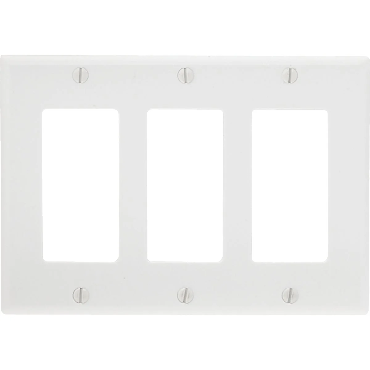User-Friendly Leviton Decora 3-Gang Smooth Plastic Rocker Decorator Wall Plate White Pure