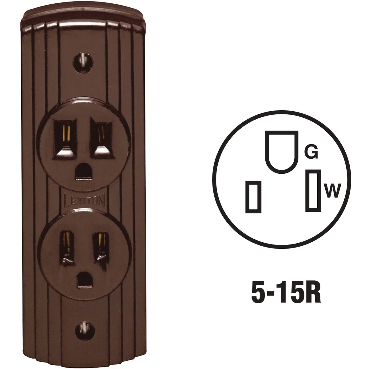 Casual Leviton 15A Surface Mount Brown 5-15R Power Outlet Eco-Friendly