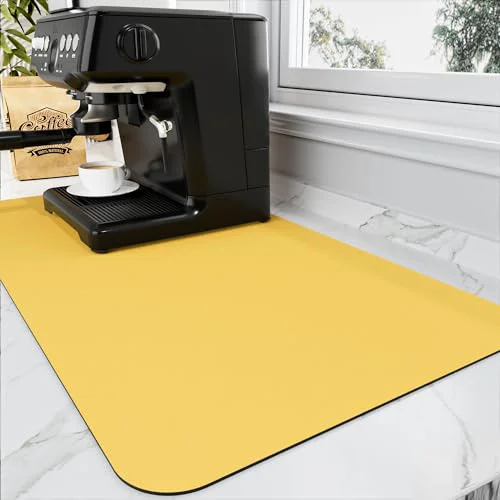 Innovative Coffee Mat Absorbent Hide Stain Rubber Backed Dish Drying Mat for Kitchen Counter Fashionable