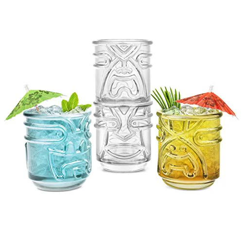 Natural Tiki Cocktail Glasses 4 Count Exclusive