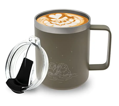 Trusted 12 oz Insulated Coffee Mug with Handle Lid Pure