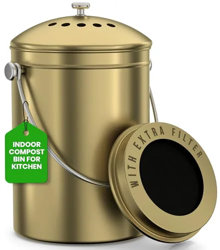Soft Countertop Compost Bin 1.3 Gallon Environmentally Friendly