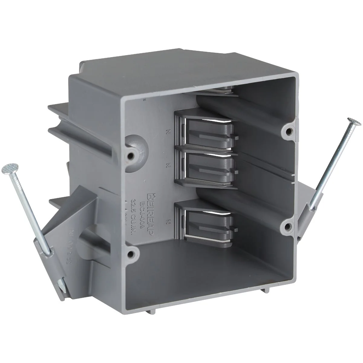 High-Grade 2-Gang PVC Molded New Work Wall Electrical Box 32 Cu. In. Powerful