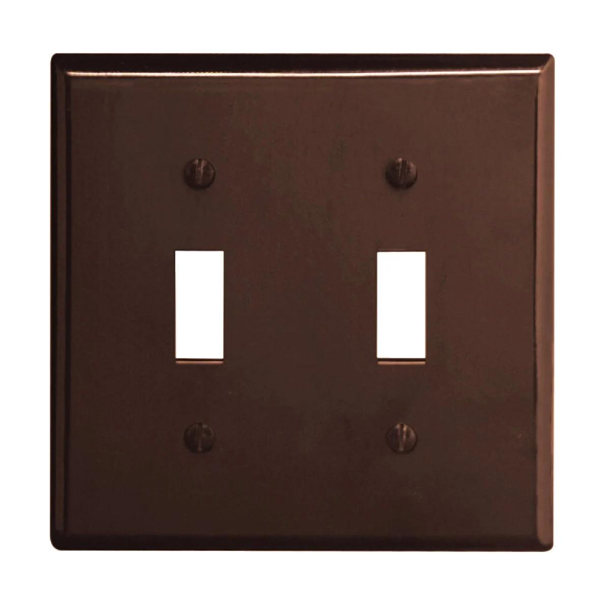 Genuine Leviton 2-Gang Plastic Toggle Switch Wall Plate Brown Advanced