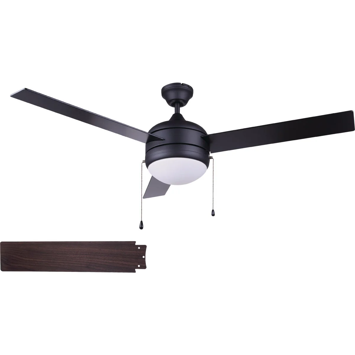Fast Home Impressions Sardiac 52 In. Black Outdoor Ceiling Fan with Light Kit Elegant