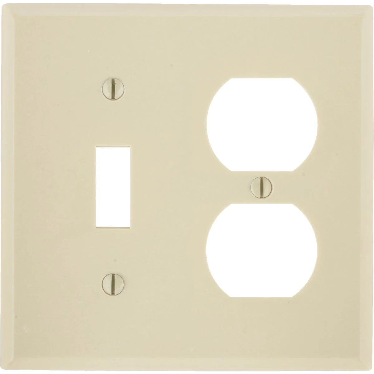 Detailed Leviton 2-Gang Plastic Single Toggle Duplex Outlet Wall Plate Ivory Top-Quality