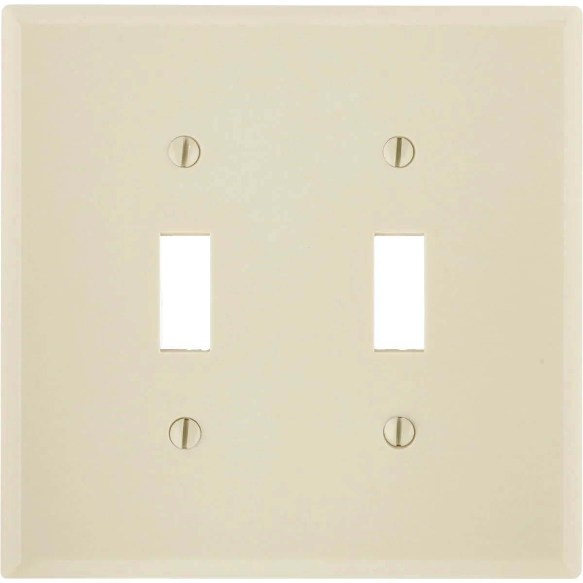 Exclusive Leviton 2-Gang Plastic Toggle Switch Wall Plate Ivory Prestigious