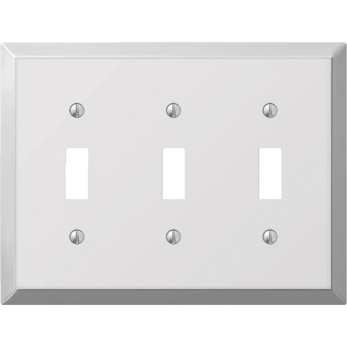 Expertly Made Amerelle 3-Gang Stamped Steel Toggle Switch Wall Plate Polished Chrome Detailed