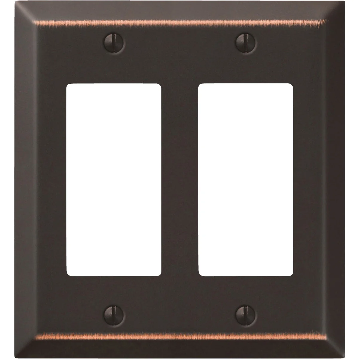 Premium Material Amerelle 2-Gang Stamped Steel Rocker Decorator Wall Plate Aged Bronze Sophisticated