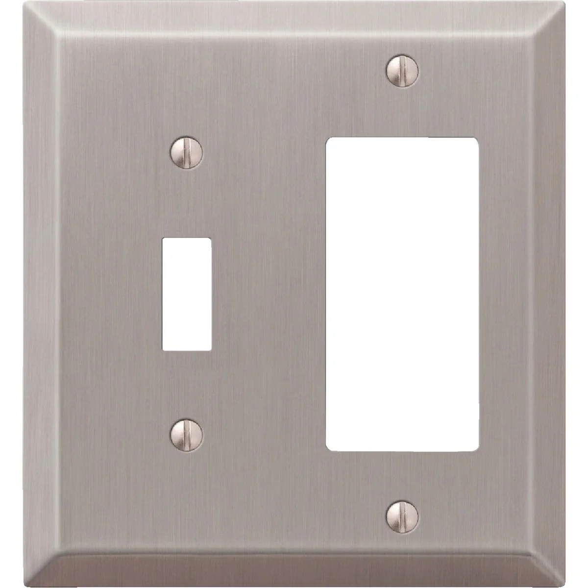 Eco-Friendly Amerelle 2-Gang Stamped Steel Single Toggle Rocker Wall Plate Brushed Nickel Sophisticated