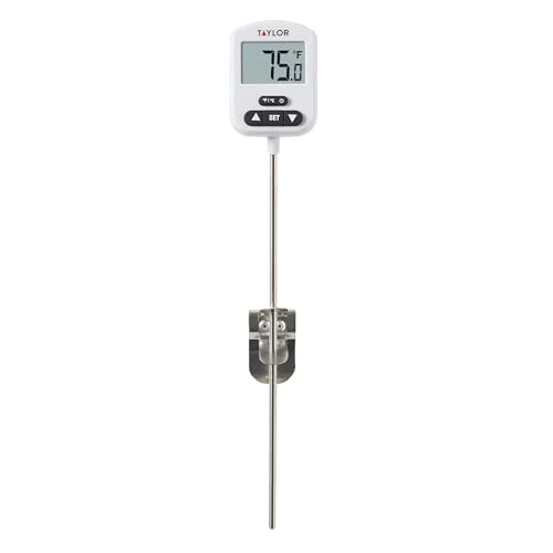 Smooth Programmable Digital Candy and Deep Fry Thermometer with Green Light Alert Display Flexible