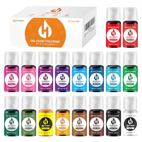 Quality Gel Food Coloring 18 Colors x 0.45 oz Concentrated Gel Based Food Dye Vibrant Icing Colors for Baking Cake Decorating Cookies 8.1 Fl Oz Durable