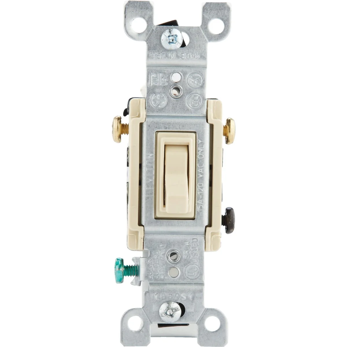 Specialty Leviton Quiet Grounded Toggle Ivory 15A 3-Way Switch Excellent