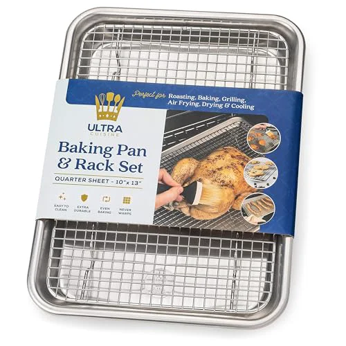 Soft Quarter Sheet Pan with Wire Rack Set Modern