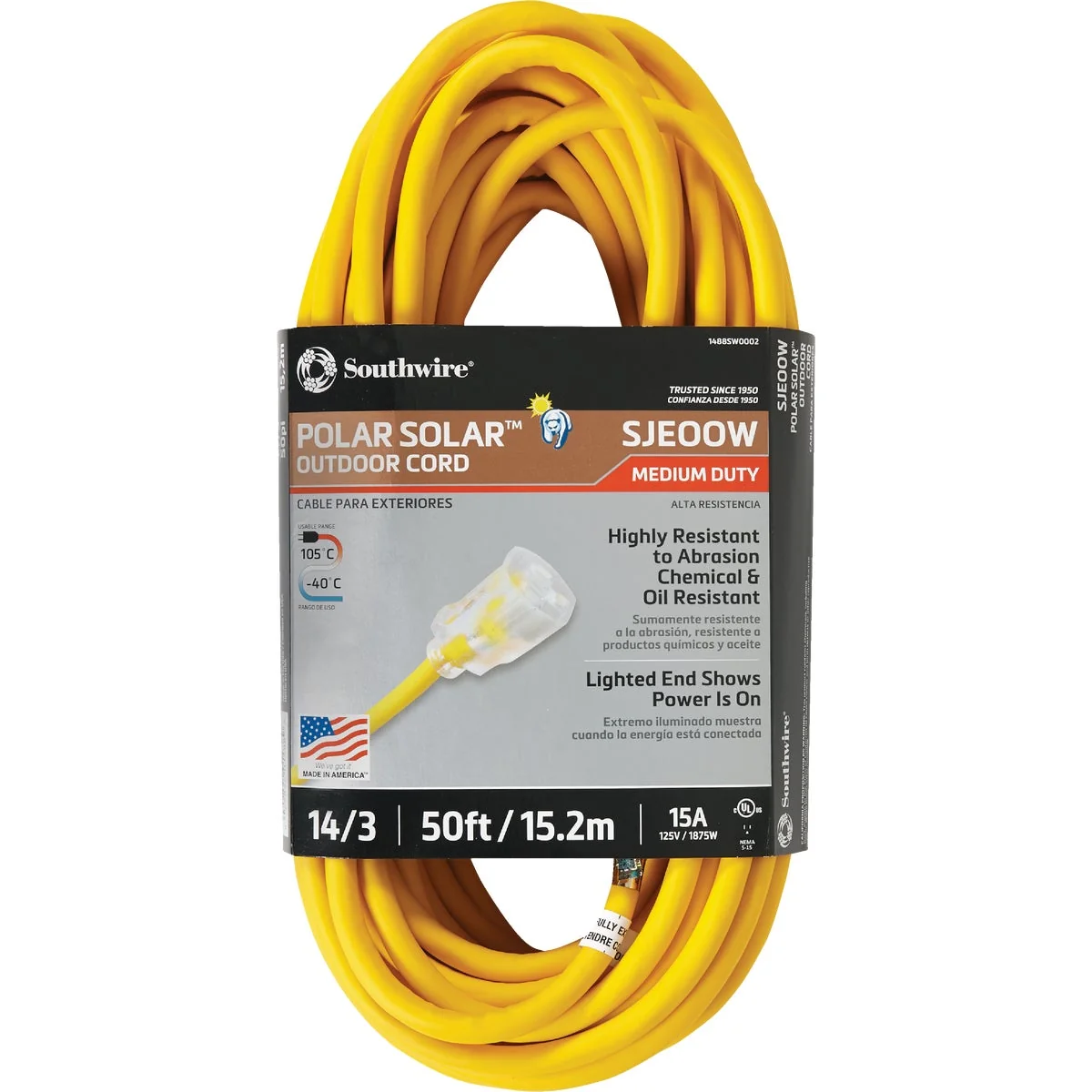 User-Friendly Coleman Cable 50 Ft. 14 3 Cold Weather Extension Cord Durable