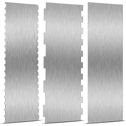 Versatile 3 Pcs Stainless Steel Cake Scraper 3 Count Practical