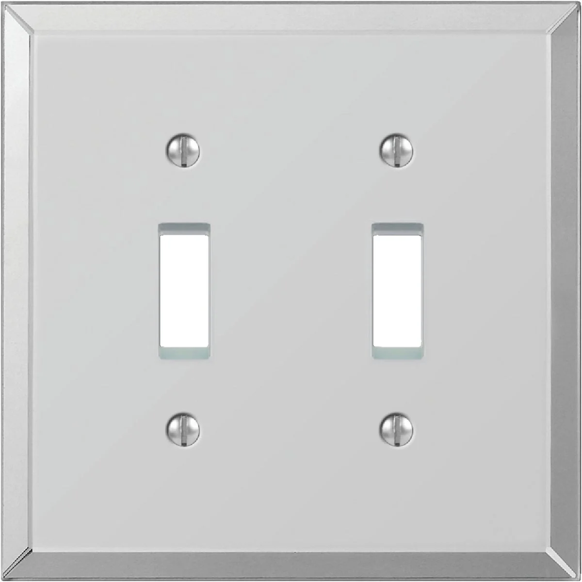 Natural Amerelle 2-Gang Acrylic Beveled Mirror Toggle Switch Wall Plate Official