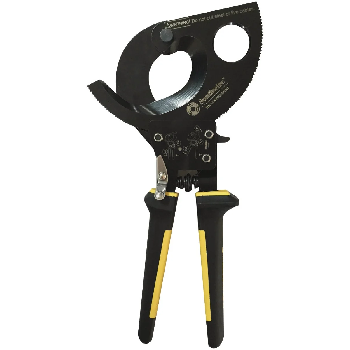 Green Southwire Heavy-Duty Ratcheting Cable Cutter Breathable