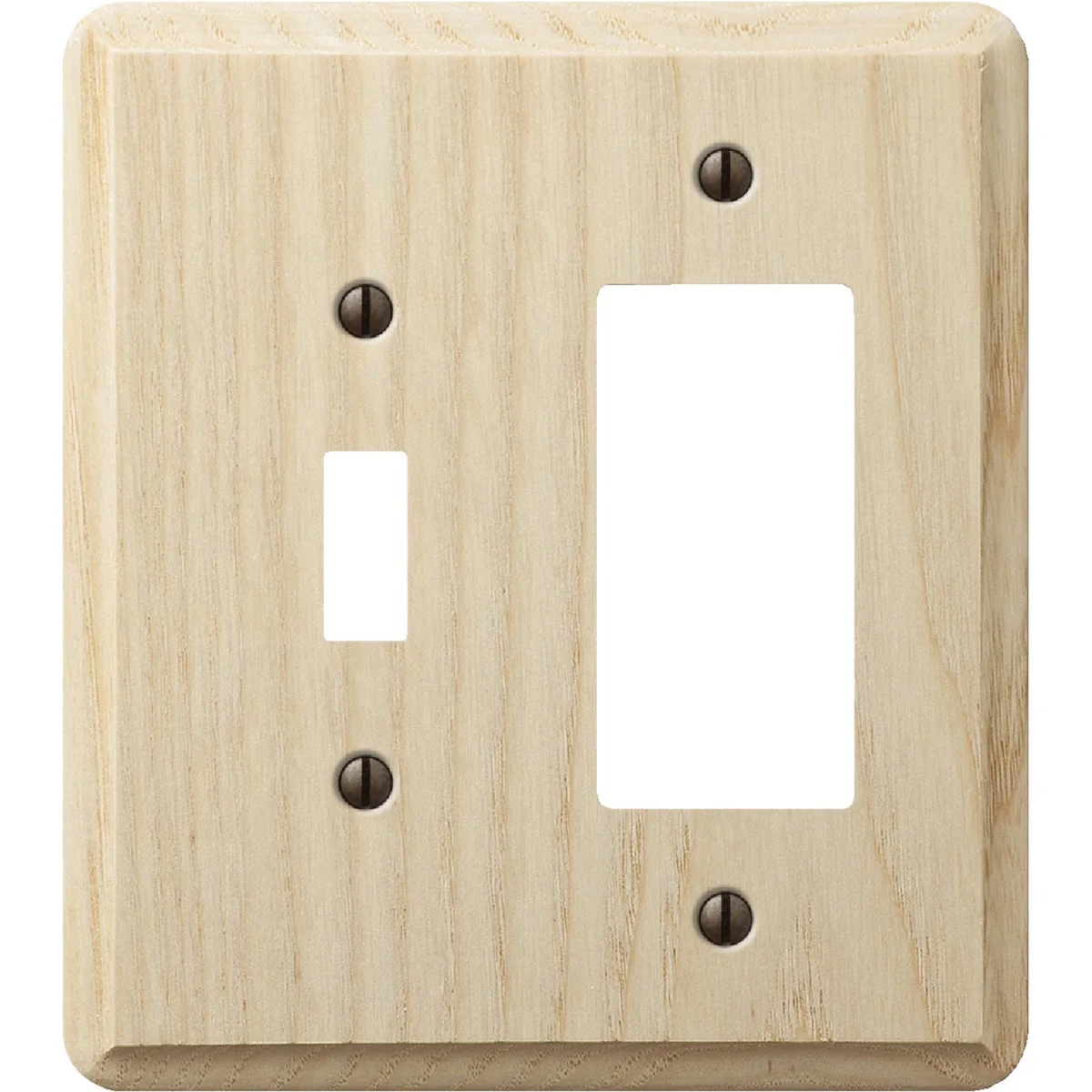 Trusted Amerelle 2-Gang Solid Ash Single Toggle Rocker Outlet Wall Plate Unfinished Ash Soft