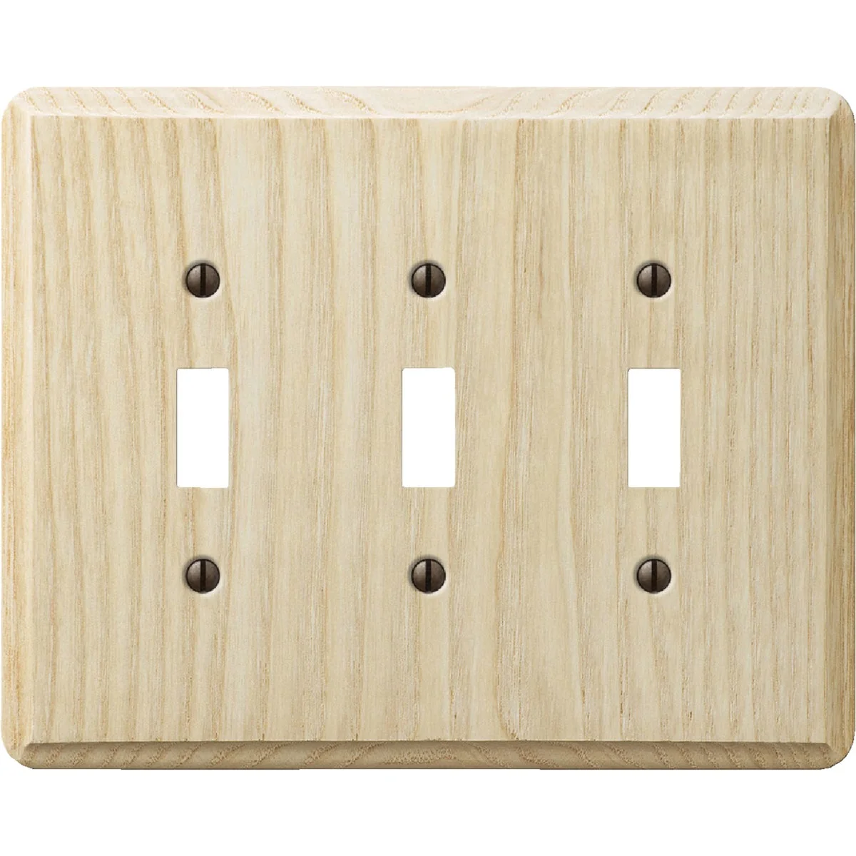 User-Friendly Amerelle 3-Gang Solid Ash Toggle Switch Wall Plate Unfinished Ash Reusable