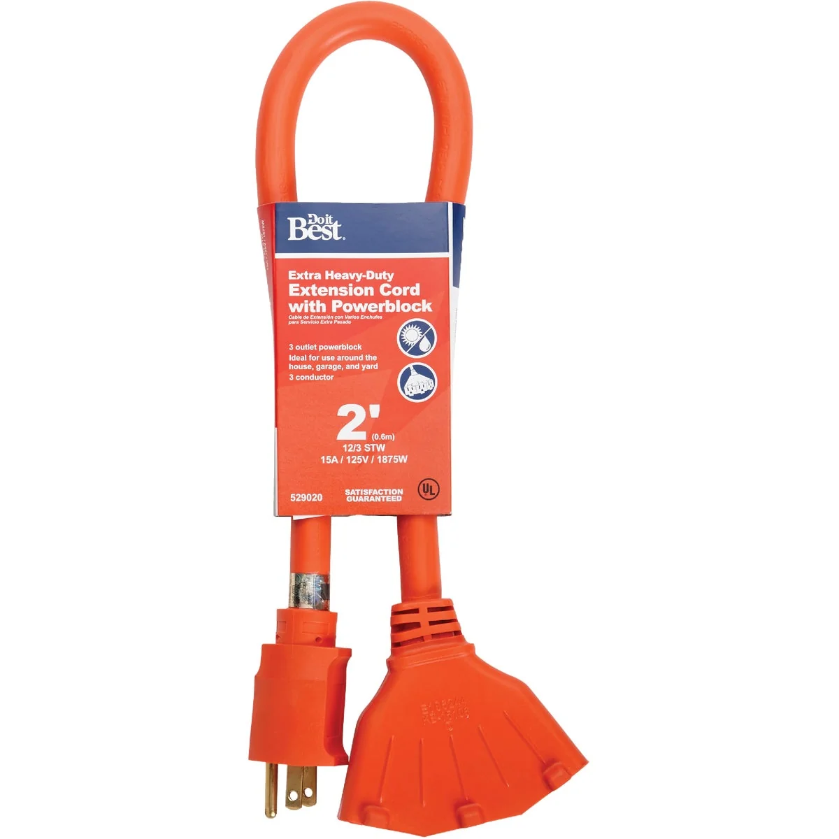 Original Do it 2 Ft. 12 3 Extension Cord with Powerblock Trendy