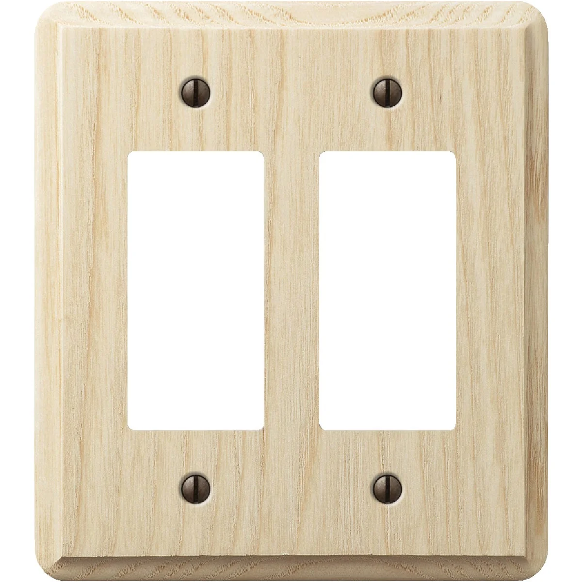 Recyclable Amerelle 2-Gang Solid Ash Rocker Decorator Wall Plate Unfinished Ash Reusable